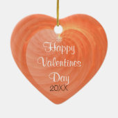 Anlass-romantisches gewelltes Herz-Andenken Keramikornament (Hinten)