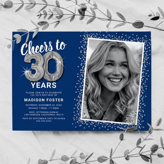 Anlass zum 30. Geburtstag Foto Einladung