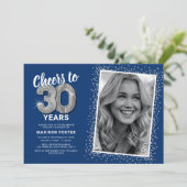 Anlass zum 30. Geburtstag Foto Einladung (Stehend Vorderseite)