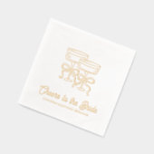 Anlässlich der Bride Coquette Bow Gold Foil Napkin Servietten Mit Folie (Links)