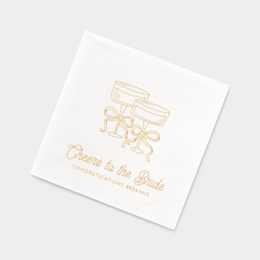 Anlässlich der Bride Coquette Bow Gold Foil Napkin Servietten Mit Folie (Links)