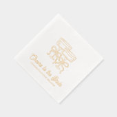 Anlässlich der Bride Coquette Bow Gold Foil Napkin Servietten Mit Folie (Rechts)