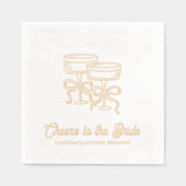 Anlässlich der Bride Coquette Bow Gold Foil Napkin Servietten Mit Folie (Vorderseite)