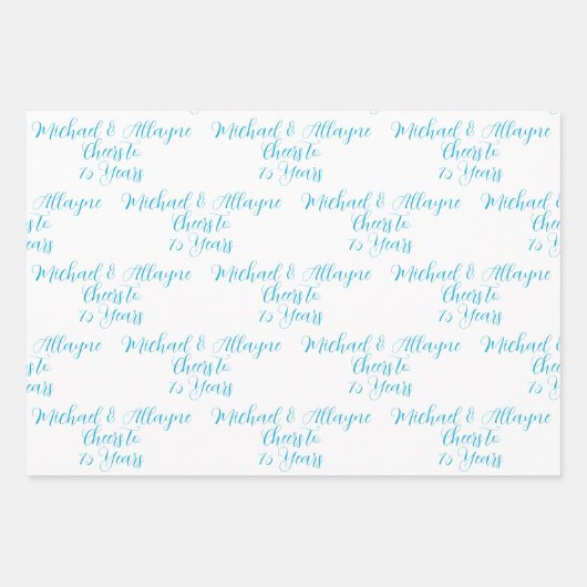 Anlässlich des 75-jährigen Bestehens von Royal Blu Geschenkpapier Set (Vorderseite 2)