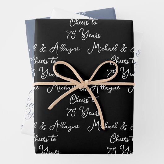 Anlässlich des 75-jährigen Schwarz-Weiß-Jubiläums Geschenkpapier Set (Beispiel)