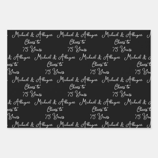 Anlässlich des 75-jährigen Schwarz-Weiß-Jubiläums Geschenkpapier Set (Vorderseite)