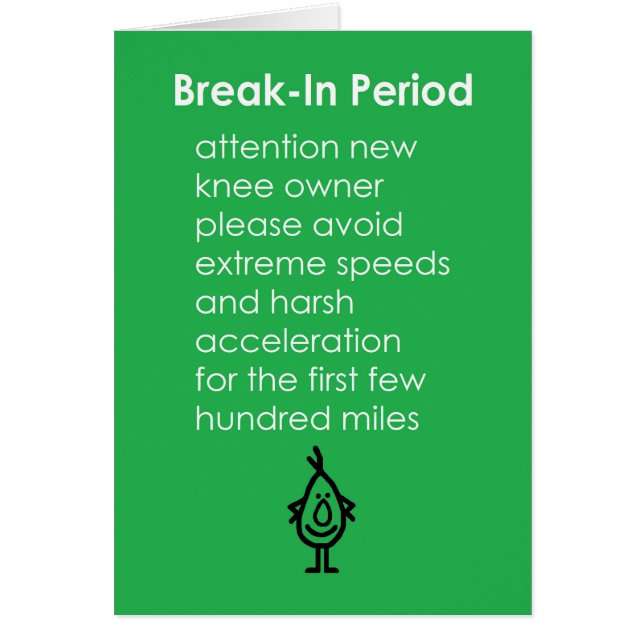 Anlaufzeitraum - ein lustiges Knie-Ersatz-Gedicht (Vorne)