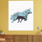 Anleger-Bears- und Bullenmarkt Leinwanddruck (Insitu (Wohnzimmer))
