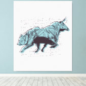 Anleger-Bears- und Bullenmarkt Leinwanddruck (Insitu (Holzboden))