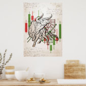 Anleger-Bears- und Bullenmarkt Poster (Küche)