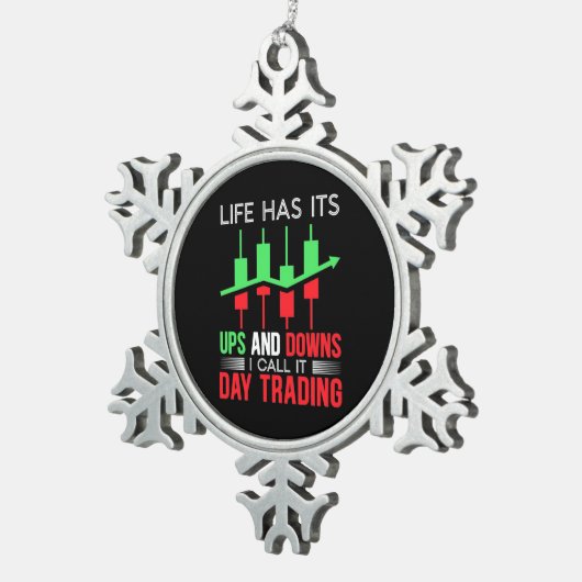 Anleger, den ich "IT Day Trading" nenne Schneeflocken Zinn-Ornament (Rechts)