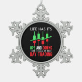 Anleger, den ich "IT Day Trading" nenne Schneeflocken Zinn-Ornament (Vorderseite)