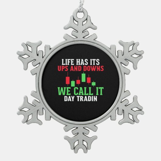 Anleger, den wir "IT Day Trading" nennen Schneeflocken Zinn-Ornament (Vorderseite)