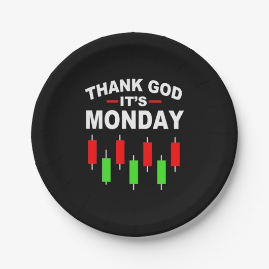 Anleger Gott sei Dank ist Montag Pappteller (Vorderseite)