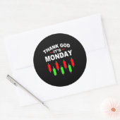 Anleger Gott sei Dank ist Montag Runder Aufkleber (Umschlag)