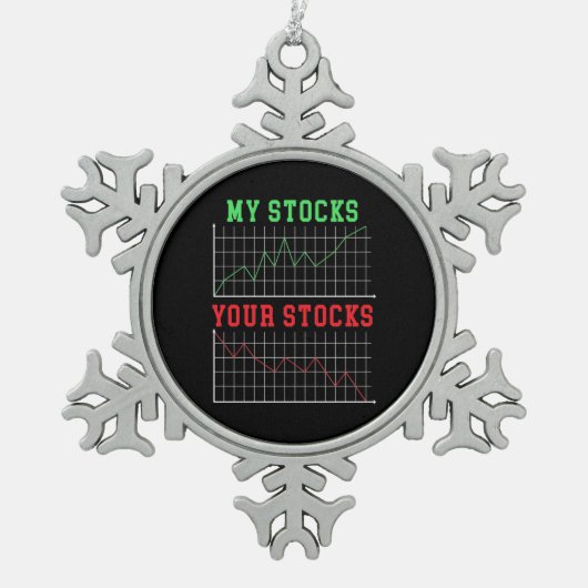 Anleger meine Aktien Schneeflocken Zinn-Ornament (Vorderseite)