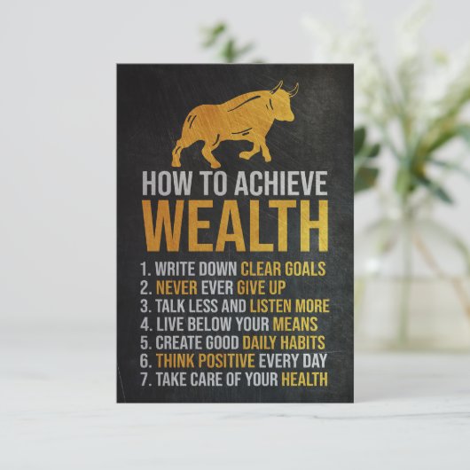 Anleger: Wie man Wohlstand erreicht Dankeskarte (Stehend Vorderseite)