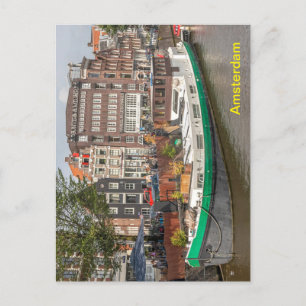 Anlegestelle an der Prinsengracht, Amsterdam Postkarte