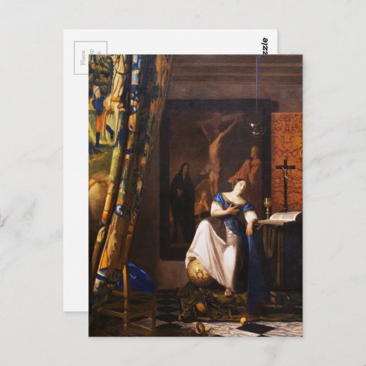 Anlegory zum Glauben von Johannes Vermeer Postkarte (Vorne/Hinten)