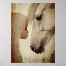 Anleihe - Kunst des Kindes und Pferdes Poster