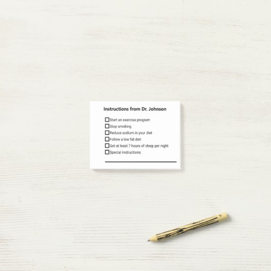 Anleitung des Arztes Änderungen des Lebensstils Ch Post-it Klebezettel (Auf Schreibtisch)