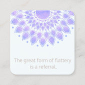 Anleitung des Lavender Lotus Blume Mandala Kunden Empfehlungskarte (Vorderseite)