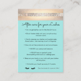 Anleitung für Aqua Eyelash-Erweiterungen Empfehlungskarte