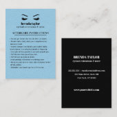 Anleitung für BLUE SUede Eyelash Browbar Aftercare Visitenkarte (Vorne/Hinten)