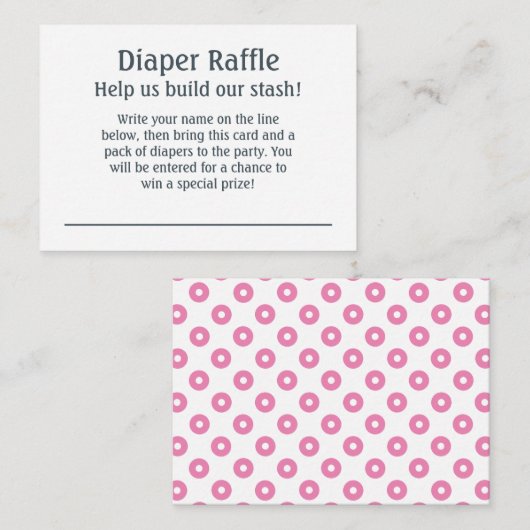 Anleitung für das Rosa Polka-Dot-Windeln und Ticke Begleitkarte (Vorne/Hinten)