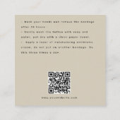 Anleitung für das Schwarz-Beige-Logo Tattoo Afterc Quadratische Visitenkarte (Rückseite)