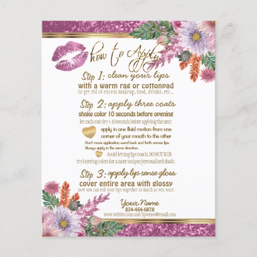 Anleitung für den Glitzer Floral Pink 2 Flyer (Vorne)