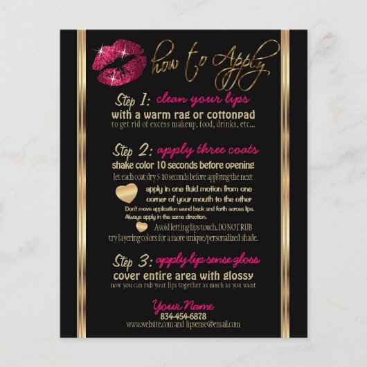 Anleitung für den Glitzer (Hot Pink) Flyer (Vorne)