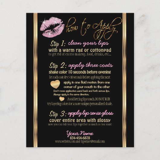 Anleitung für den Glitzer Pink Flyer (Vorne)