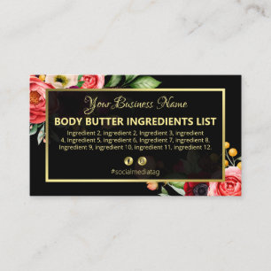 Anleitung für den Luxus Floral Black Wellness-Cen Visitenkarte