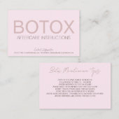 Anleitung für den rosa Botox-Filler Visitenkarte (Vorne/Hinten)