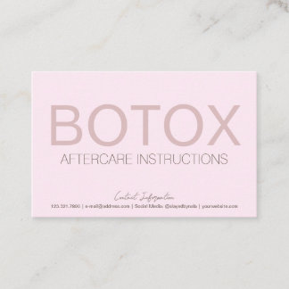 Anleitung für den rosa Botox-Filler Visitenkarte