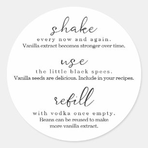 Anleitung für den Vanilla Extract runden Runder Aufkleber
