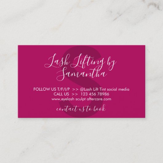 Anleitung für die Anleitung zur Anleitung der rosa Visitenkarte (Vorderseite)