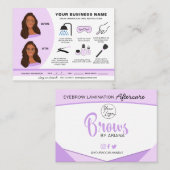 Anleitung für die Augenbrauenlamination Aftercare Visitenkarte (Vorne/Hinten)