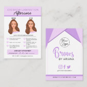 Anleitung für die Augenbrauenlamination Visitenkarte (Vorne/Hinten)