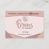 Anleitung für die Augenbrauenlamination Visitenkarte (Rückseite)