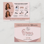 Anleitung für die Augenbrauenlamination Visitenkarte (Vorne/Hinten)