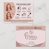 Anleitung für die Augenbrauenlamination Visitenkarte (Vorne/Hinten)