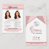 Anleitung für die Augenbrauenlamination Visitenkarte (Vorne/Hinten)