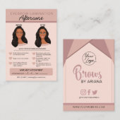 Anleitung für die Augenbrauenlamination Visitenkarte (Vorne/Hinten)