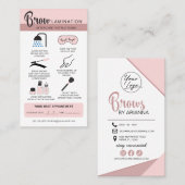 Anleitung für die Augenbrauenlamination Visitenkarte (Vorne/Hinten)