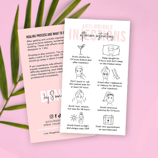 Anleitung für die Injektion von Falten nach der Be Visitenkarte