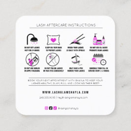 Anleitung für die Lash-Verlängerung nach der Behan Quadratische Visitenkarte