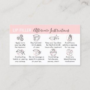 Anleitung für die Lip Filler Aftercare Visitenkarte