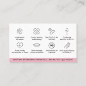 Anleitung für die Lip-Filler-Botox-Aftercare-Techn Visitenkarte (Rückseite)